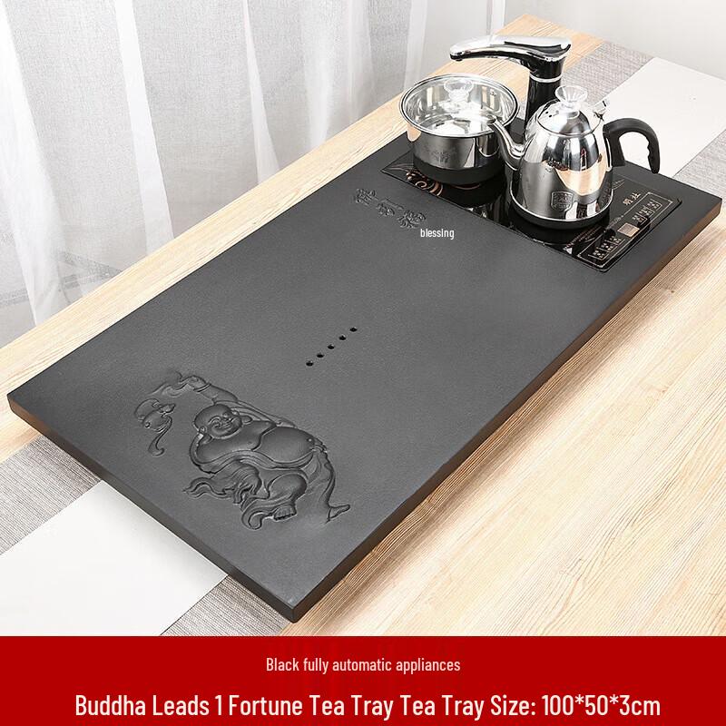 Дренажный чайный поддон «Благословение Будды» из камня «Черное золото»
