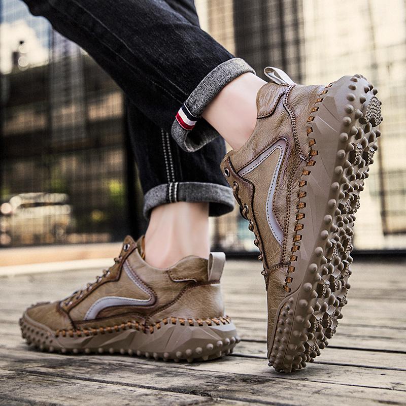 Spring /fall Handmade Leather Boots Men Shoes Comfortable Ankle Boots for Men Casual Shoes Large Size Tooling Shoes