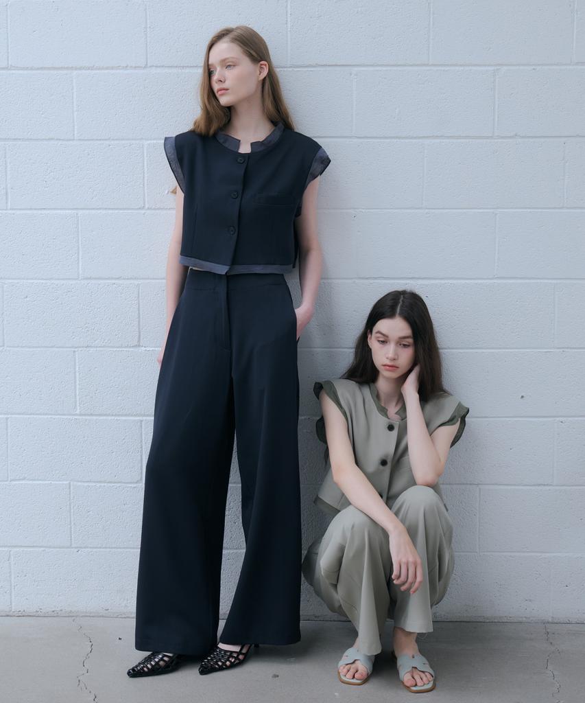 ODER Layering Rib Pocket Slacks - Navy
