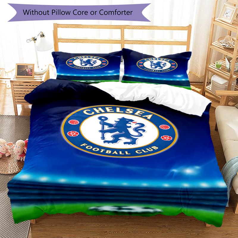 3pcs Football Team (35) Design Cover Set - HD Printed Bedding with 1 Cover and 2 Pillowcases - Perfect for Home and Dorm Decor