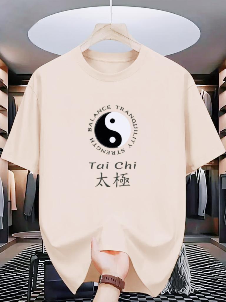Maglietta Grafica Simbolo Tai Chi Yin Yang Unisex Unisex Stampa Testo Orientale Tradizionale Manica Corta Cotone Top Casual