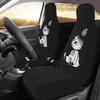 Moomin Car Seat Set of for Front Suitable for Light and Standard Full Coverage for the Driver and Passenger Seats Covers, 2, Seats, Cars, Back, Black,