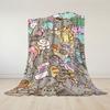 Cute Pusheen Cat Flannel Blanket Warm Soft Halloween Christmas Couch Warm Cozy Decorative Decor Gift for All Season
