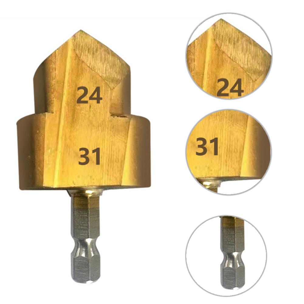 PPR Lifting Stepped Drill Bit Hexagon Shank Water Pipe Connection Tool 20/25/32 Mm Full Open Process Expansion Drill Bit