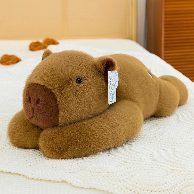

Large Plush Animal Figurines: Capybara, Yellow Duck, and Lying Crocodile Pillow Companion Dolls 30cm 0.38kg