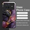 Stylish Purple-Crystal Marble Texture Tempered Glass Phone Case for OPPO Reno 13F 12 11 10 ProPlus Find X8 X3 Lite A58 A94 Cover