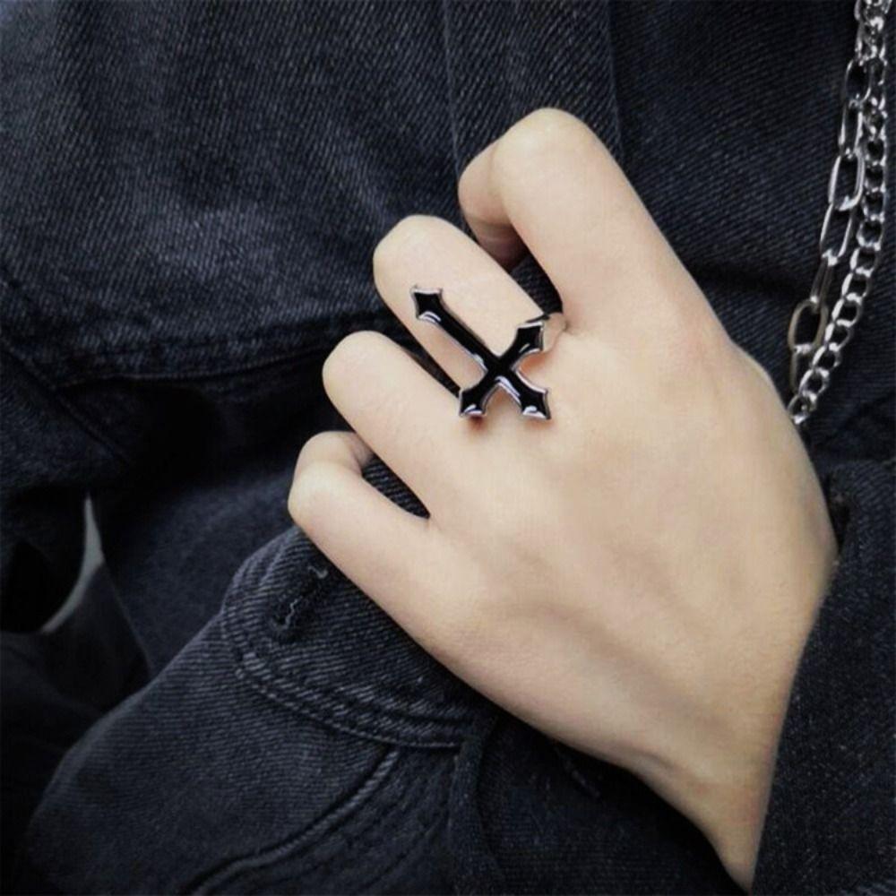 6pcs/Set Punk Men Ring Set Goth Skeleton Rings Vintage Halloween Ring Set  Men