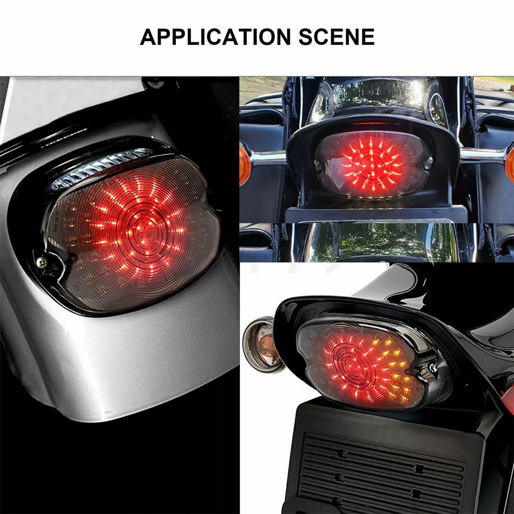 Motorcycle Led Tail Light Rear Brake Turn Signal Smoke Tail Lamp for Harley 60 LEDs Tail Light Motorcycle Touring Lay Down Style
