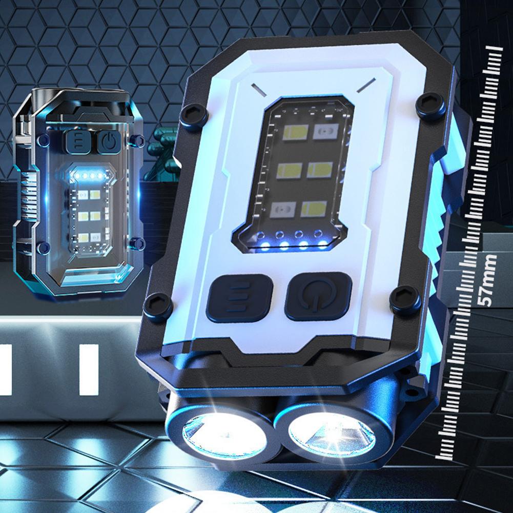 Mini Keychain Flashlight USB Charging High Bright Flashlight Multifunctional Portable Keychain Light for Camping Fishing Walking