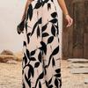 Pantaloni Casual da Donna a Gamba Larga con Stampa a Foglie Vestibilità Larga Pantaloni alla Moda