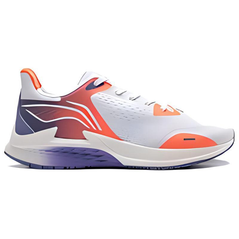 New LiNing Cushioning, Wear Resistant Low Top Sprint Running Shoes Women's White Orange ARMT030-5