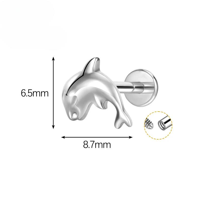 1 Stück G23 Titan Knorpelstecker Labret Lippe für Frauen Flache Rückseite Helix Tragus Gewinde Ohrring Conch Piercing Schmuck