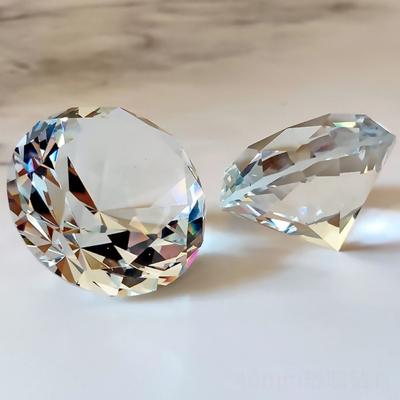 Romantico grande diamante in vetro 60/80/100mm ornamento da tavolo con diamanti per matrimoni