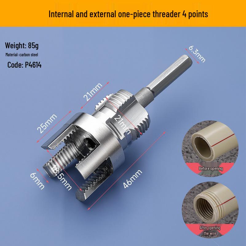 PPR Water Pipe Thread Repair Tool - Internal & External, 4 & 6 Points