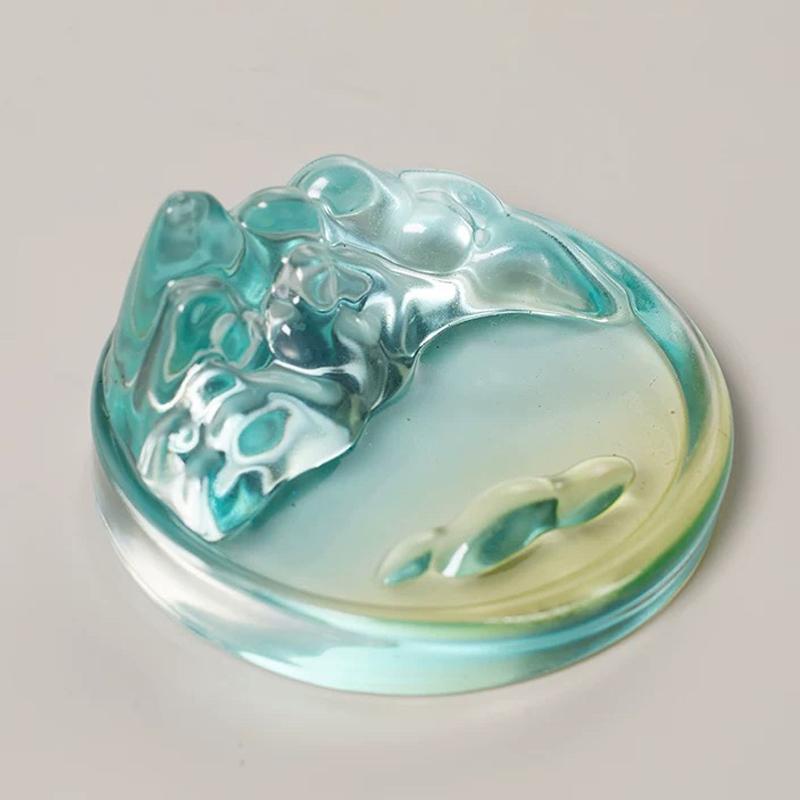 

Traditional Chinese Calligraphy Ink Dish Brush Holder Multifunctional Glass Inkstone for Brush Pen Retro Desk Organizer Writing