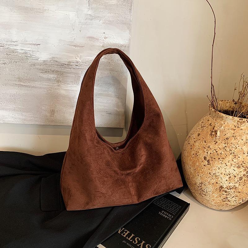 Women s Suede Leather Shoulder Bag, Large Capacity Handbag Women Tote Bag, Autumn/Winter Advanced Texture Faux Suede Handbags кофейный