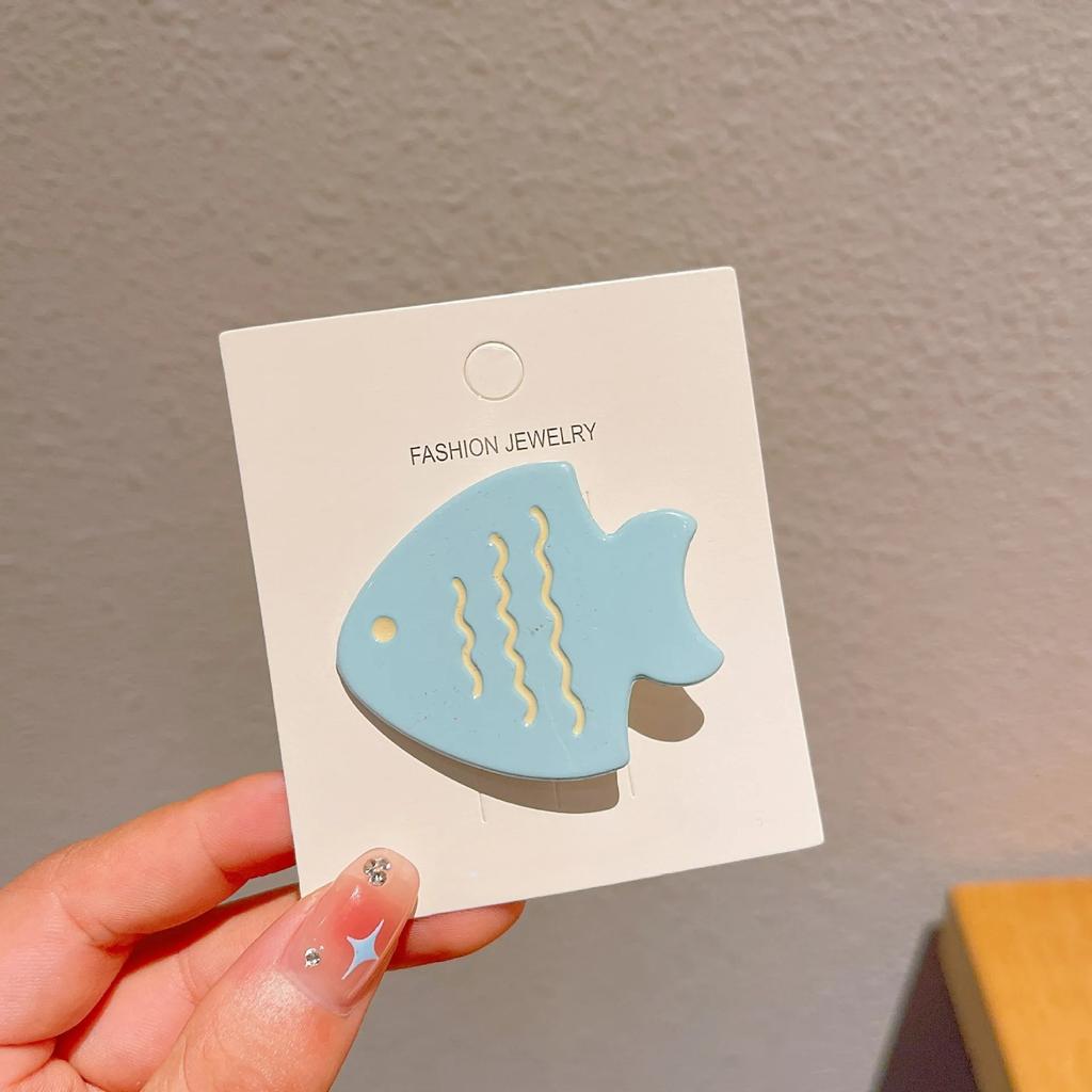 Sweet Cute Candy Color Fish Hair Side Clips Female Broken Hair Duckbill Clip Children Do Not Hurt The Side Forehead Bangs Clip