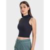 Original Fitness Yoga Wear Tops Women's Quick-Drying Slim Fit Fashion Tape Pilates Training Wear Turtleneck Sleeveless Vest