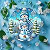 Iron Wall Art Festive Snowman Round Sign Christmas Decor Home Office Gift Holiday Living Room