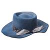 Elegant Wool Homburg Wool Styling Hat with Wide Brimmed Flat Hat Headwear Western Hat for Casual Wear