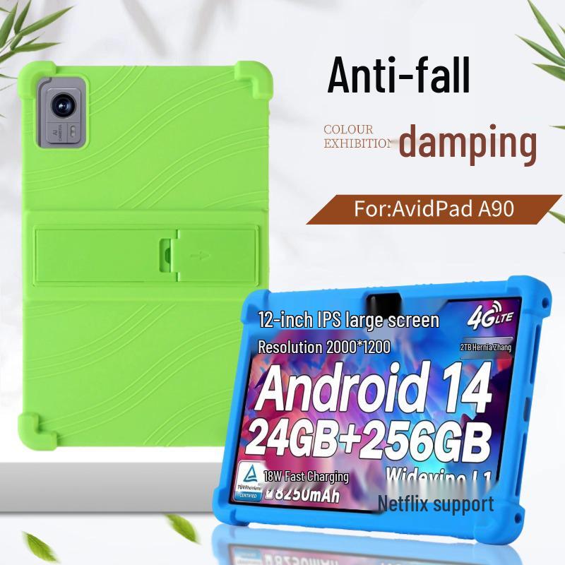 Custodia protettiva in silicone anti-caduta DOOGEE Tab E3+ 11,97 pollici con supporto da ufficio.