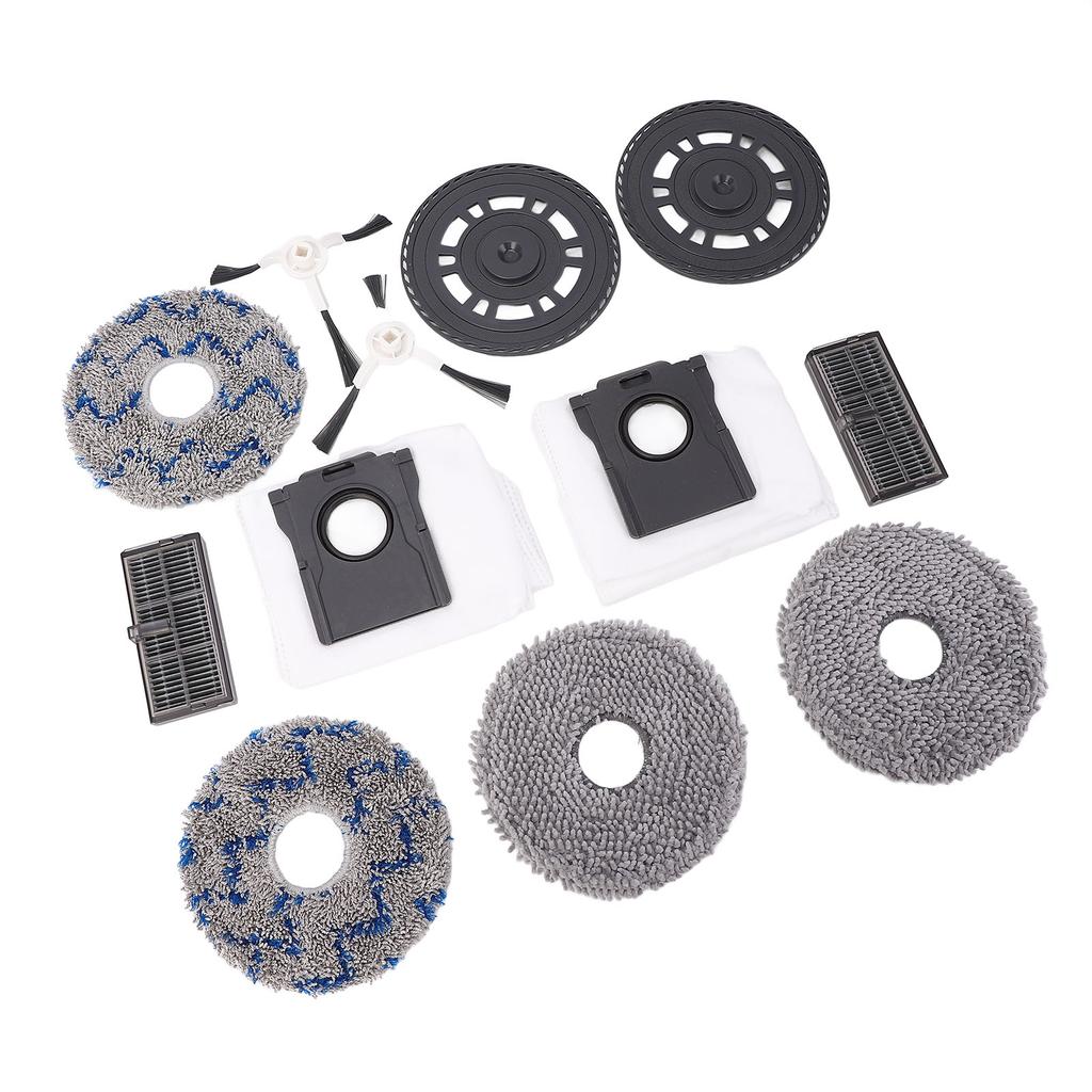 Vacuum Cleaner Accessories Kit for X30 X30 Pro Includes 2 Side Brushes 2 Filters 2 Dust Bags 4 Mop Pads 2 Mop Holders