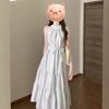 Seaside Holiday Style Neck Sling Dress Women's Summer French High-end Temperament A-shaped Skirt Waist Long Dress