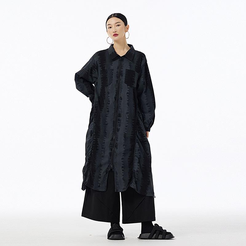 

Xitao Платье с молнией и карманом в стиле тай-дай HJF10153 One Size чёрный