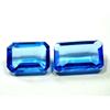 Natural Blue Tanzanite Loose Gemstone Emerald Cut 14.30 Ct Pair for Jewelry Making and Crafts