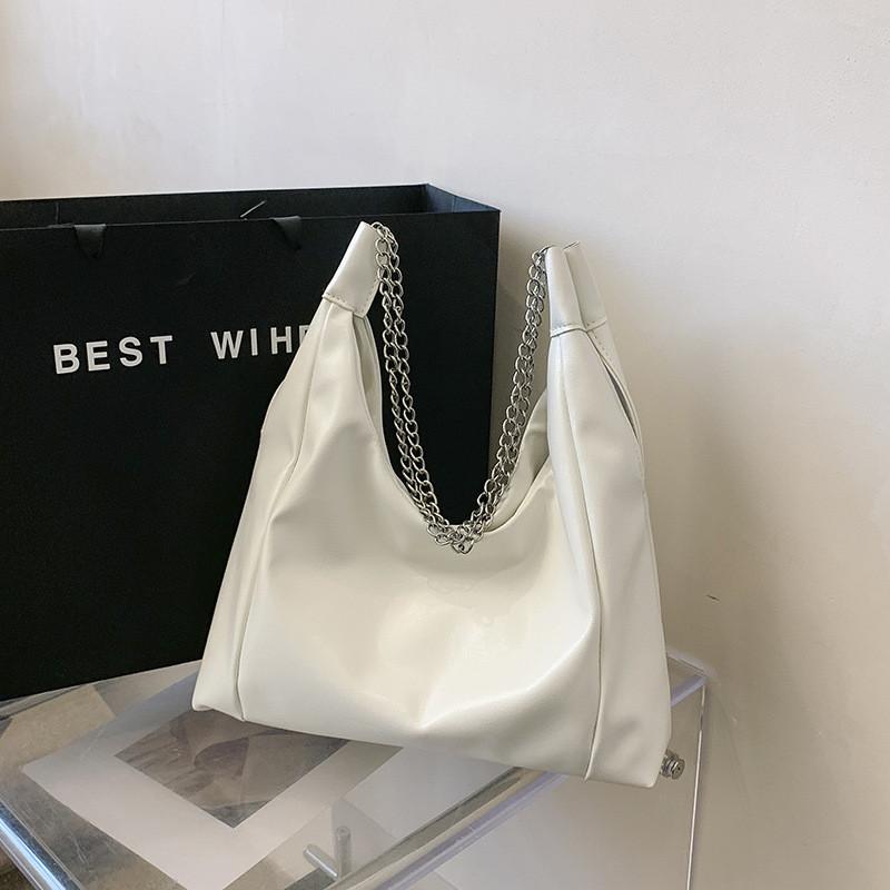 Stylish Retro Tote Bag For Women High Capacity Chic Shoulder Bag Trendy Commuter Bag 2023 белый