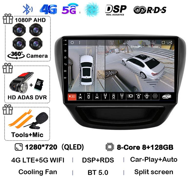 Android 14 Carplay Auto Car Radio For Chevrolet Cavalier 2016 2017 2018 Multimedia Stereo Video Player GPS 4G+WIFI BT 360 Camera