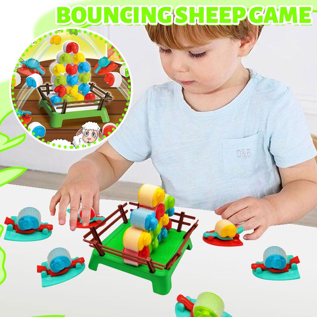 Jumping Sheep Board Game,Catapulting Sheep Game For 4-12 Kids,Sheep Tabletop Family Game,2-4 Players