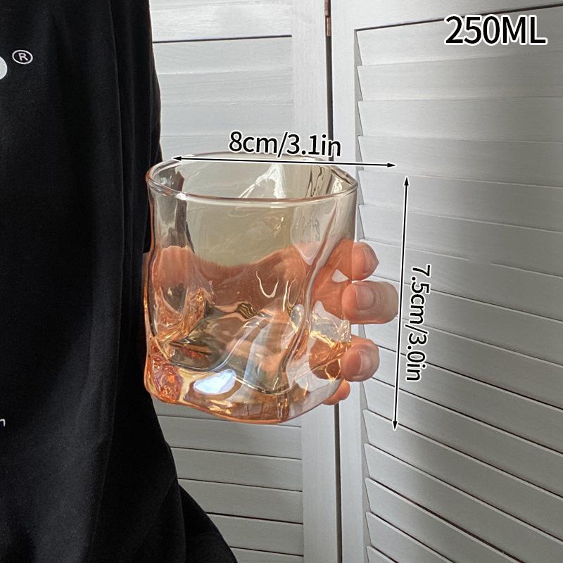 Stripe Coffee Glass Cup Ice Coffee Mug Transparent Glass Tea Cup Drinkware Juice Milk Mocha Cups Kitchen Supplies