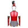 Girls Circus Costume Set Sequins Mock Neck Sleeveless Jumpsuit Press Buttons Metallic Oversleeve Top Hat