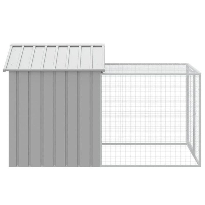 VidaXL Chicken Coop with Run Light Grey 117x201x123 Cm Galvanized Steel, Chicken Coop, Chicken Run, Chicken Coop with Run, 172354