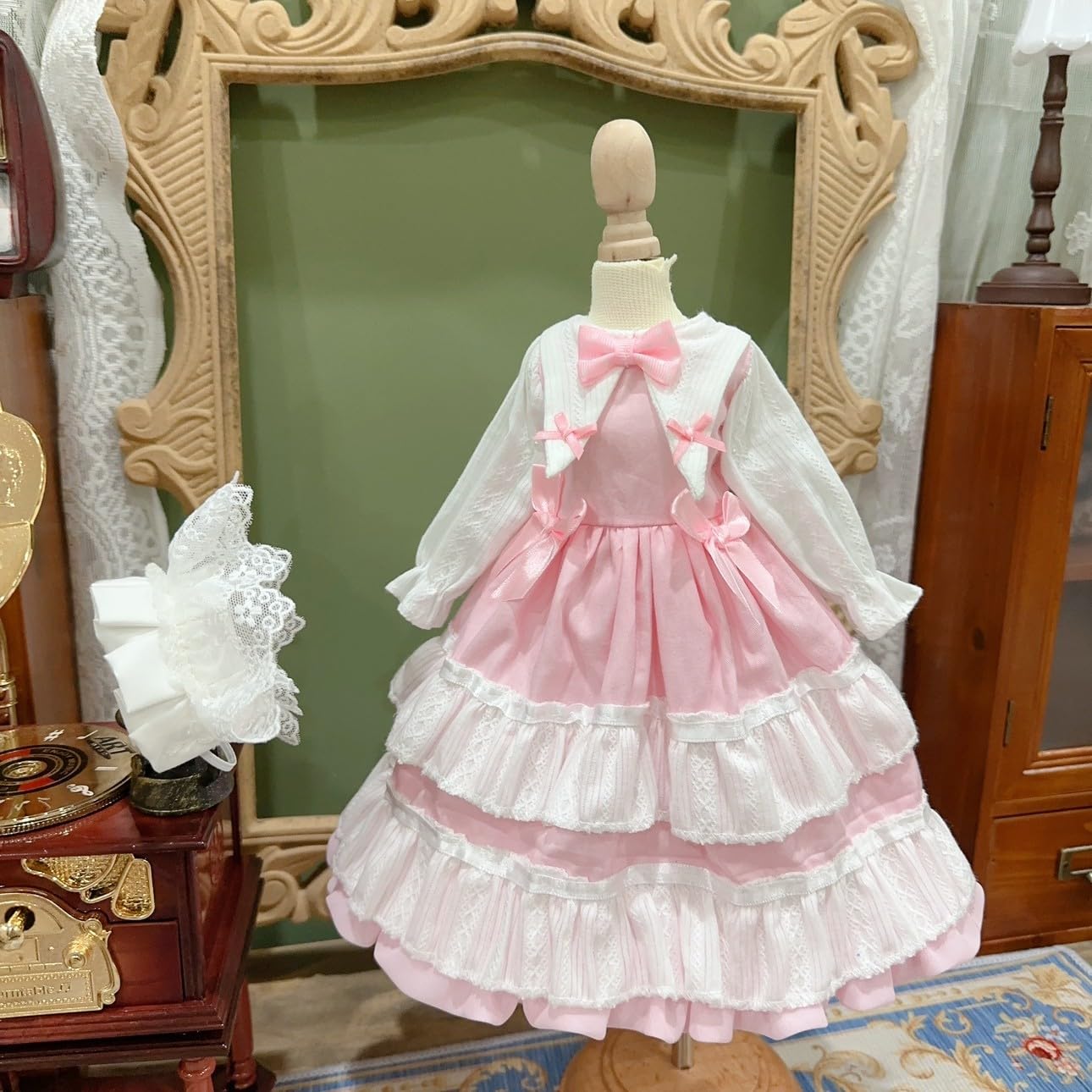 

HAMRETHYPPZ 14 16 13 Кукла BJD на шаровых шарнирах, Платье для куклы, Костюм для куклы, Милое платье-юбка принцессы с лентой, Наряд горничной для куклы (Голова и тело не включены) (16)