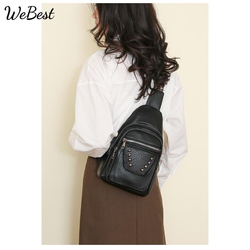 

Ladies Large Capacity Simple Soft Leather Crossbody Bag чорний