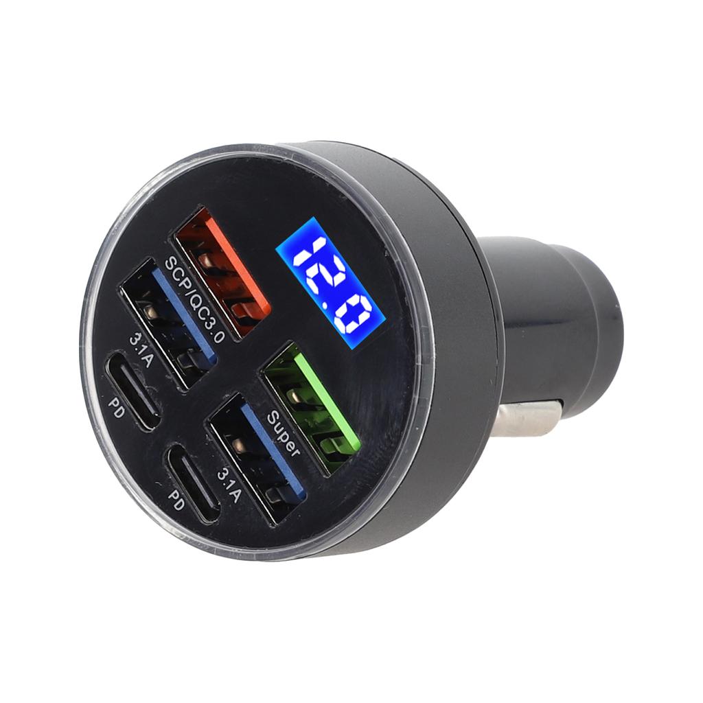 1 Pcs Super Fast 33W PD QC3.0 Type-C Car Charger Socket Adapter 6 Charger Charger Black Car Acesssories Tools