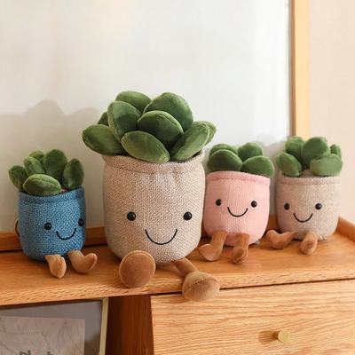 Cake Succulent Pendant  Stuffed Toy for Kids Soft Simulation Potted Plush Toy Doll Potted Plant Decor Desk Window Decoration