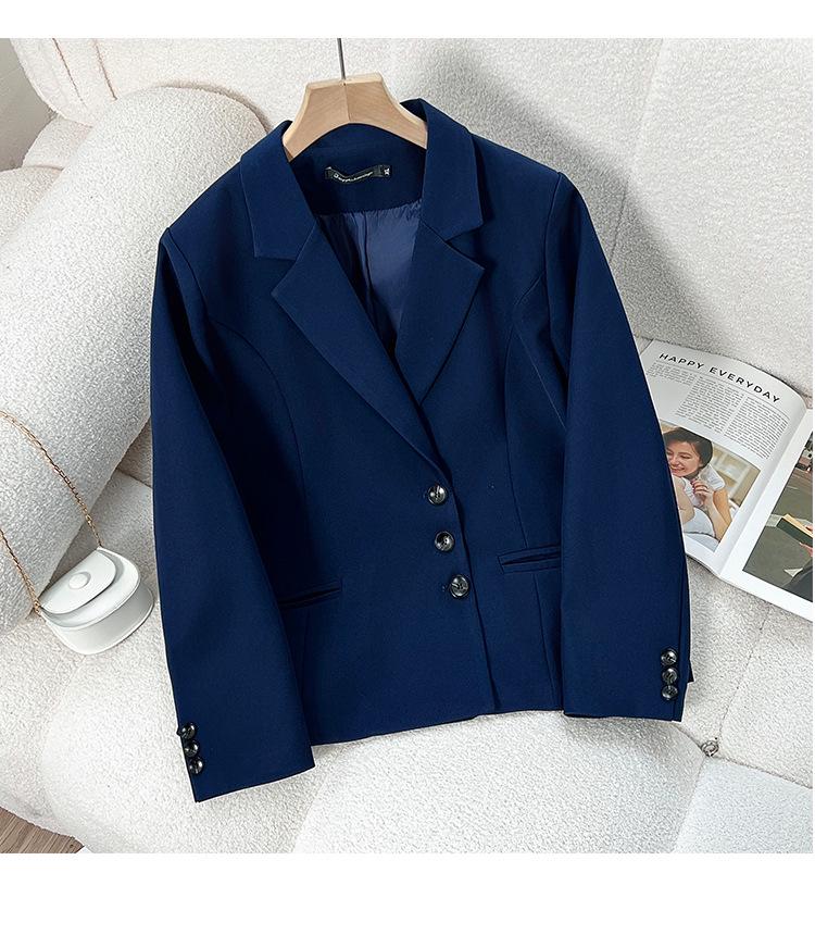 

Plus Size Women s Professional Interview Suit - Three-Button Jacket 4XL (90-100 kg) темно-синього кольору