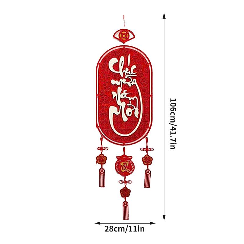 Lunar New Year Decoration Spring Festival Tassel Pendant Door Hanging Red Couplets Vietnam Characters Wall Decor Van Su Nhu Y