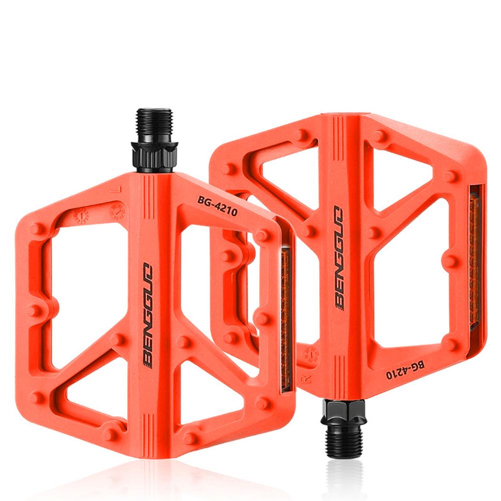 1/2Set Double DU Bearing Ultralight Bike Pedals with Reflector Mountain Bike Flat Pedals Bicycle Platform Pedal Bike Accessories