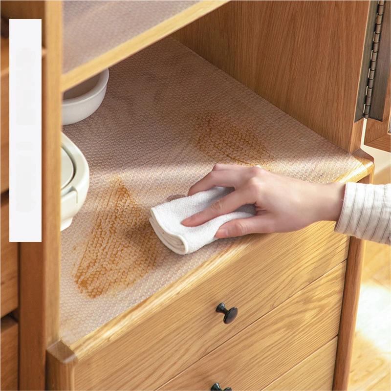 Kitchen EVA Cabinet Liner Waterproof Mat Moisture Proof Drawer Pad for Home Shoe Cabinet Table Protection Oil Resistant Easy Clean Durable