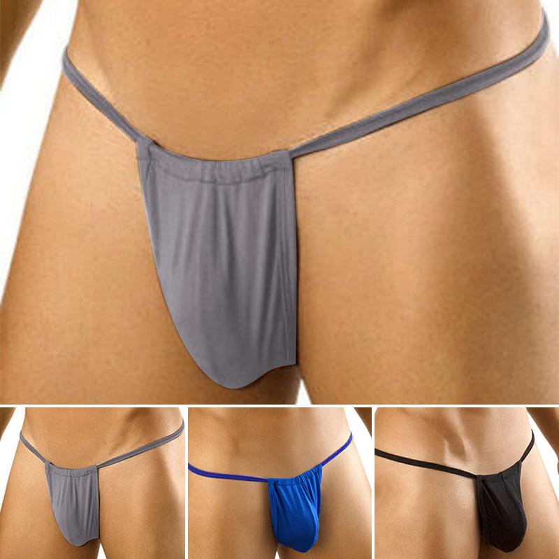 1 stk. ultratynne T-ryggundertøy G-streng lav midje mesh thong underbukser sexy pustende menn