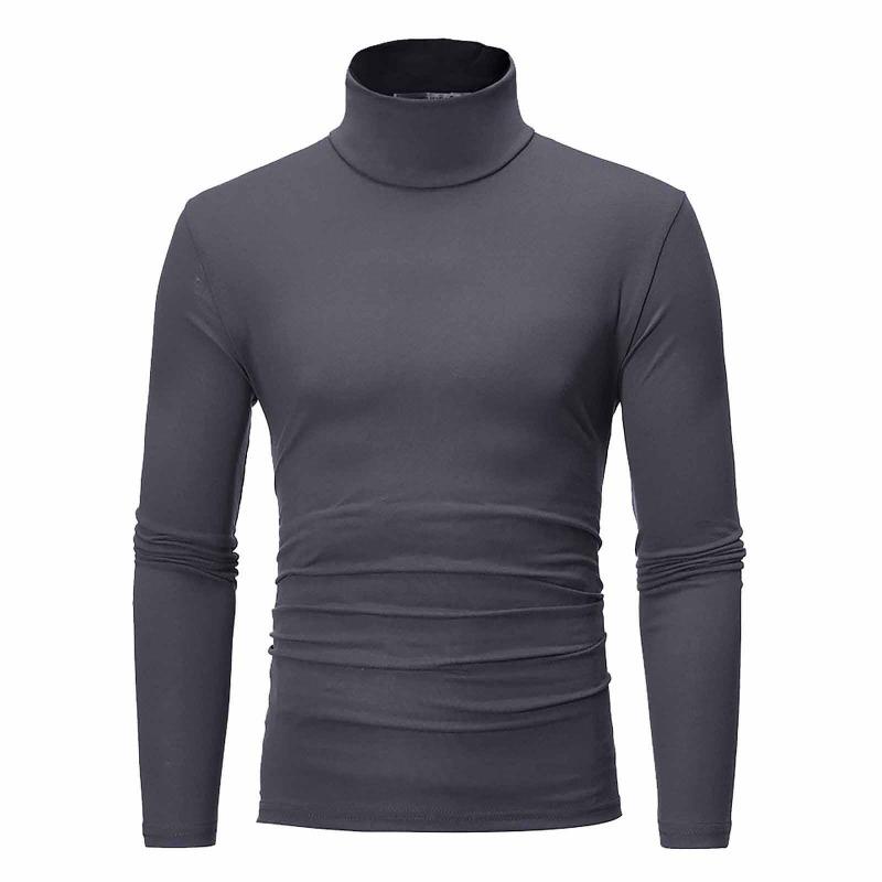 Herre Høst Vinter Turtleneck Langermet Slim Pullover Genser Bluse Topp