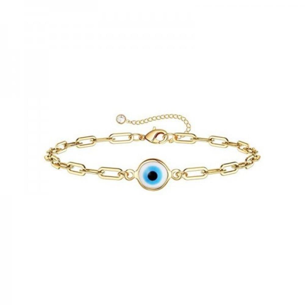 Elegant Stainless Steel Bracelet Unique Adjustable Chain Bracelet Turkish Blue Eye Bracelet  Unisex