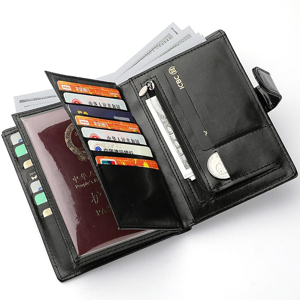 Stylish Travel Leather Passport Bag Multi-Card Card Holder Portable Multi-Function Men's Wallet