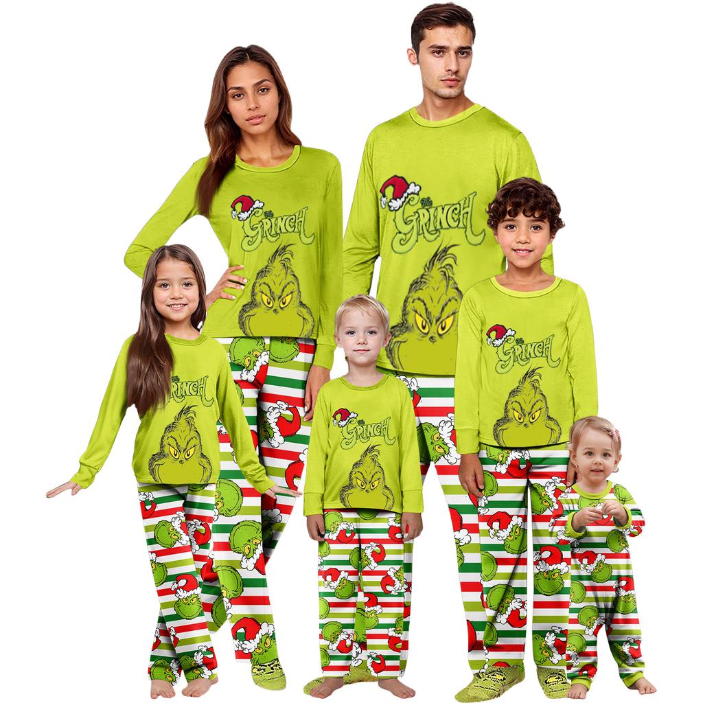Parent-child Christmas Print Home Suit Long-sleeved Top And Pants