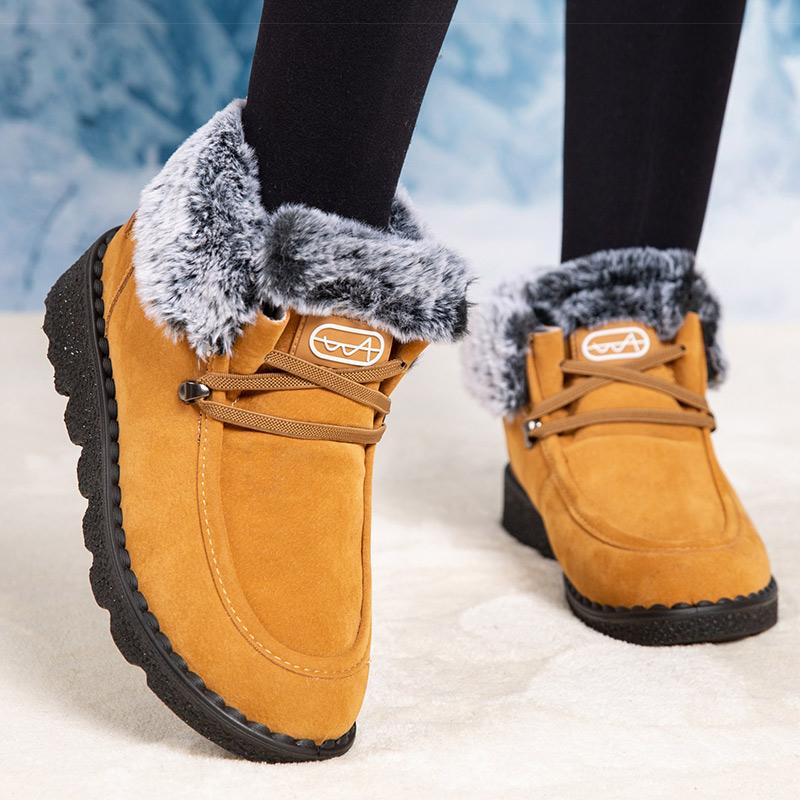 Boots  New Women's Winter Boots Snow Botas Mujer Low Heels Ankle Boots With Fur Warm Winter Footwear Female Fur Shoes Woman
