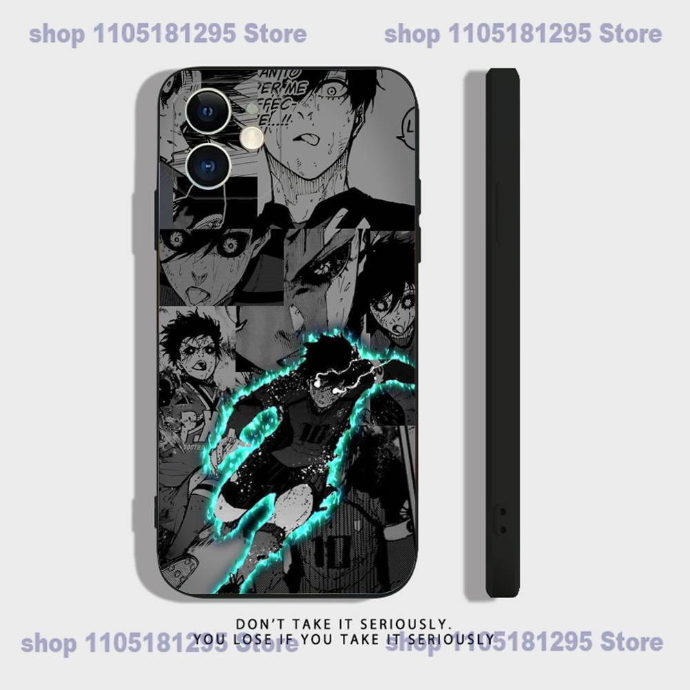 A-Anime Blue Lock Phone Case For iPhone 17,16,15,14,13,12,11,XR,Pro,XS,Max,XR,Plus,Mini Soft Silicone Black Shockproof